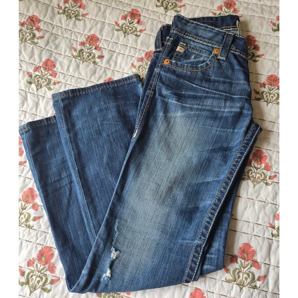 Western Vintage Style Riding Big Star Sophie Boot Cut Blue Women's Jeans 30R - Picture 3 of 11